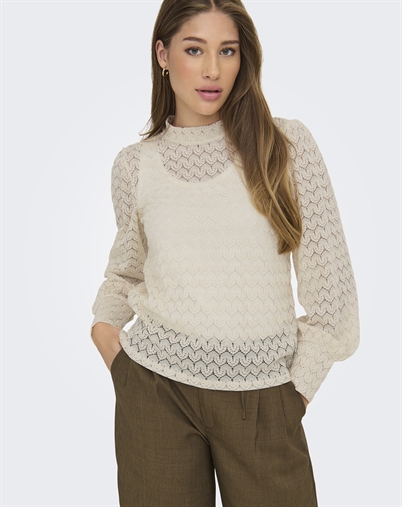 JDY - JDYAvery Lace Bluse - Sandshell